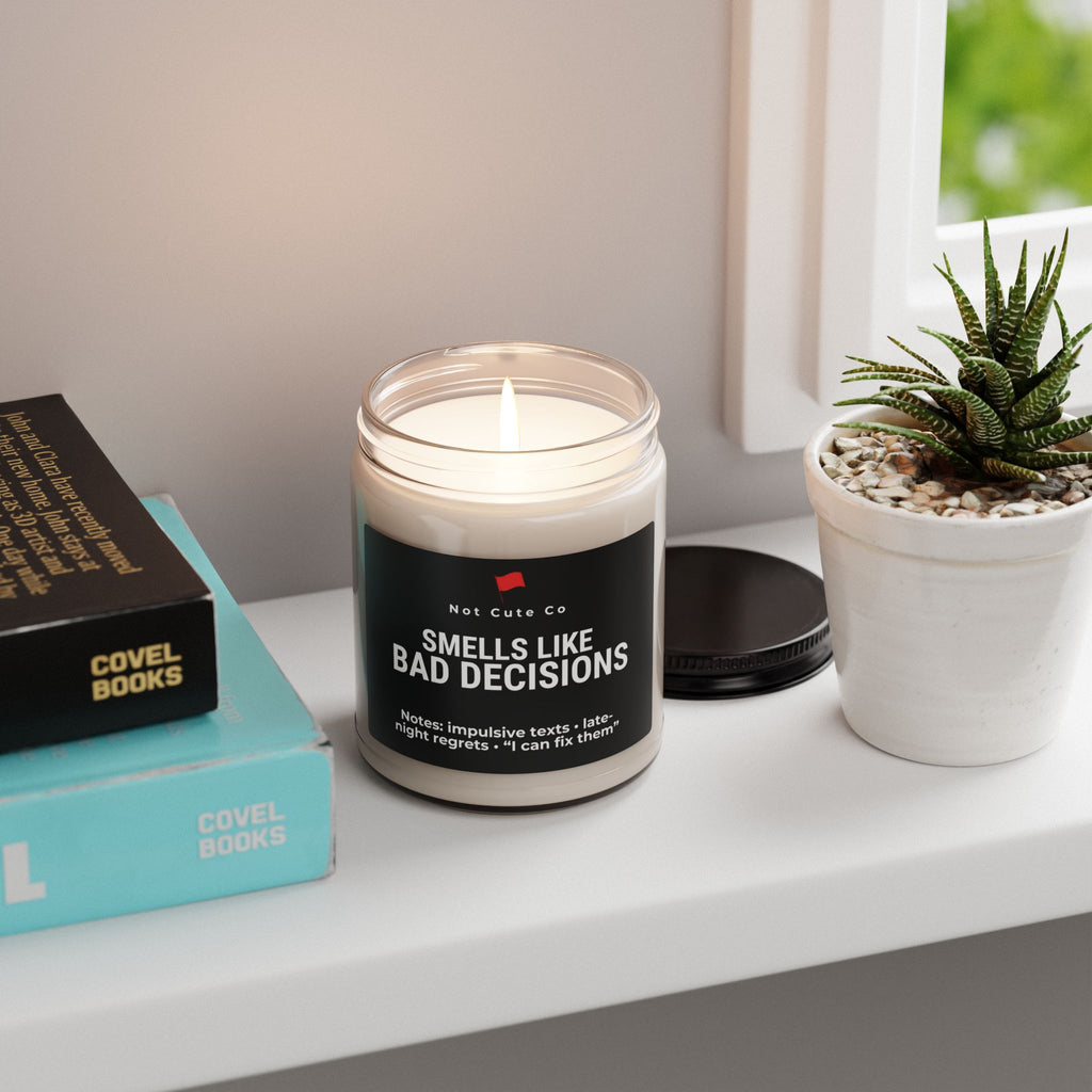 Smells Like Bad Decisions Candle — Funny Novelty Gift (9oz Soy Candle)