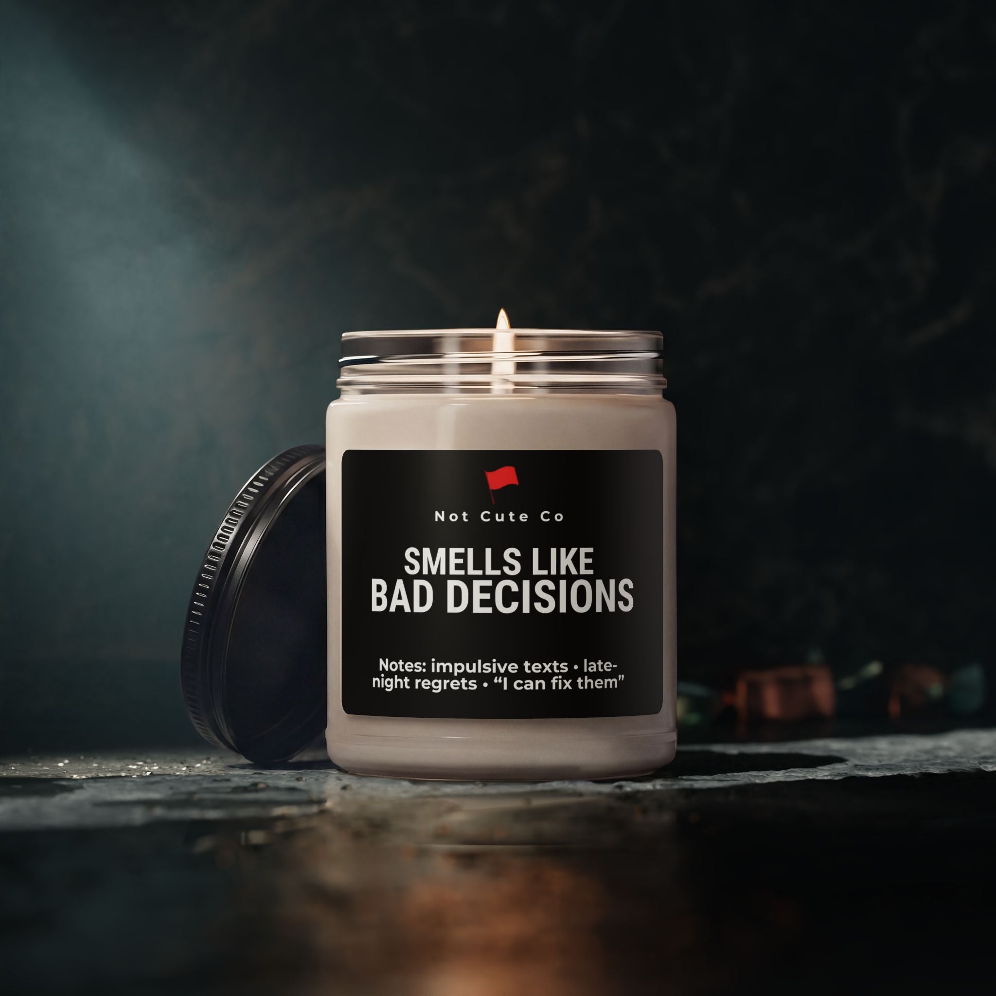 Smells Like Bad Decisions Candle — Funny Novelty Gift (9oz Soy Candle)